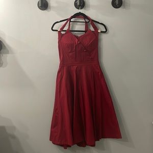 Lindy Bop Burgundy Myrtle Swing Dress